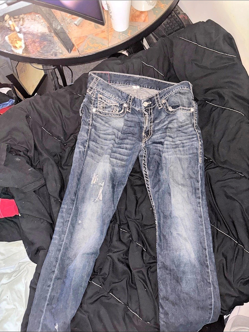 True Religion Ricky Straight Jeans Blue Waist 36